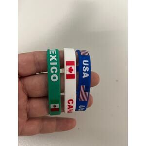 3PCS USA/Canada/Mexico Silicone Wristband National Country Pride Rubber Bracelet